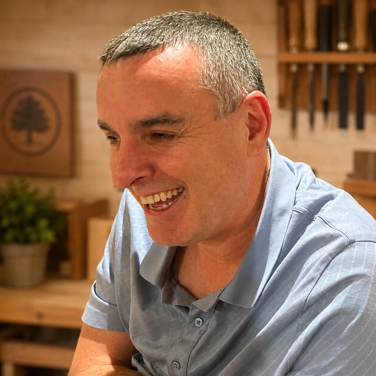 Gary, owner of Wood to Spec, in the workshop